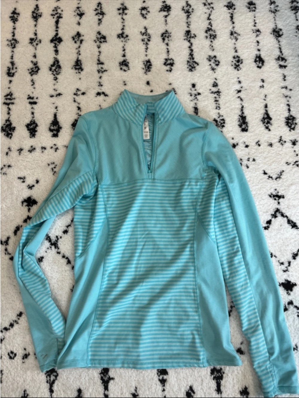 Kyodan Turquoise Striped Athletic Quarter-Zip Pullover